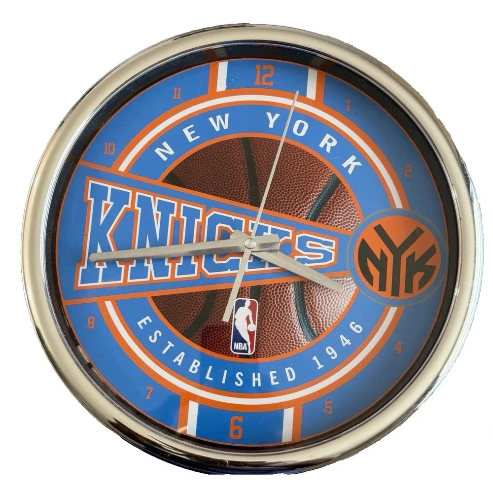 NBA New York Knicks Clock Blue Orange Basketball Established 1946‎ Logo Champs